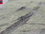 Kolejny przypadek bezmyślnego niszczenia trawników
