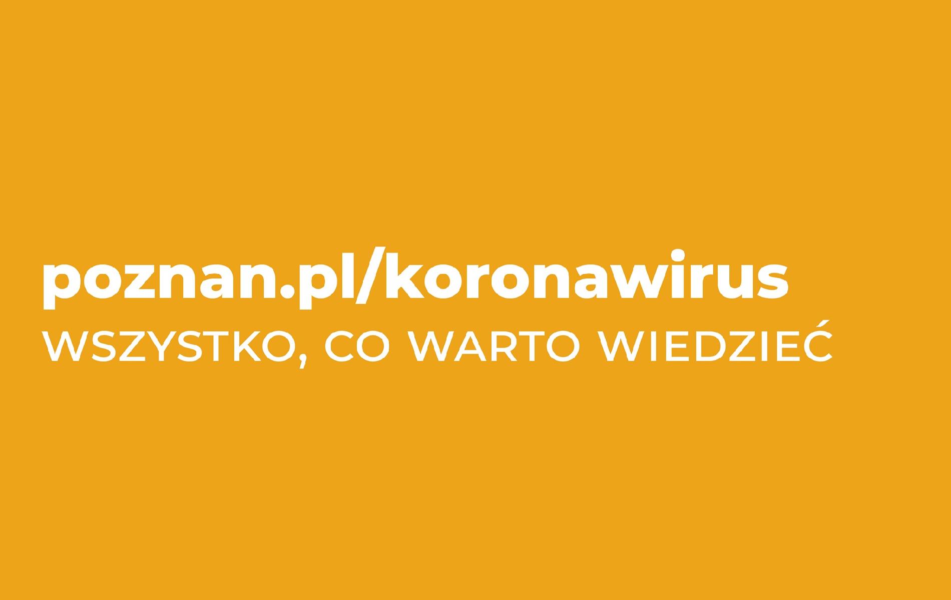 Poznan.pl/koronawirus - tu można znaleźć potrzebne informacje - grafika artykułu