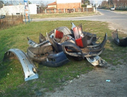 Zamiast na wysypisko śmieci trafiły na miejski trawnik.